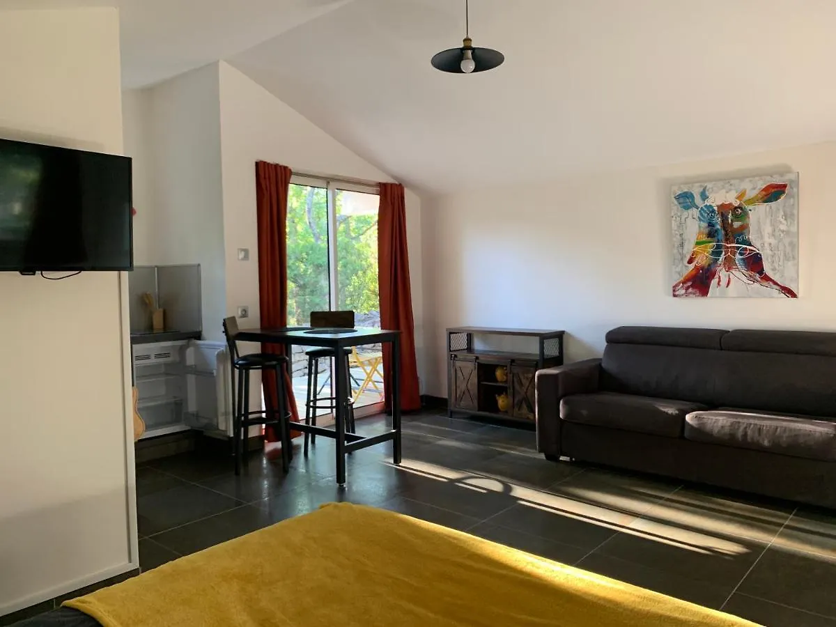 Le Mazet, Studio Avec Terrasse Et Acces Piscine Saint Alban Auriolles Apartmán